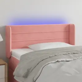 Gultas Galvgalis Ar Led, 103X16X78/88 Cm, Rozā Samts Vidaxl
