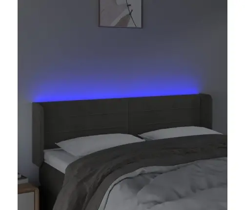 Gultas Galvgalis Ar Led, 147X16X78/88 Cm, Tumši Pelēks Samts Vidaxl