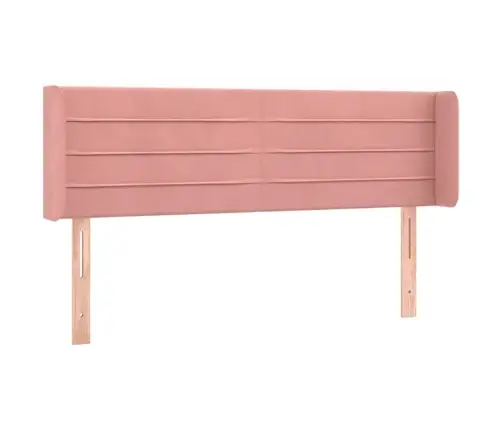 Gultas Galvgalis Ar Led, 147X16X78/88 Cm, Rozā Samts Vidaxl