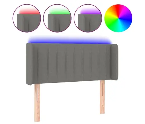 Galvūgalis Su Led, Tamsiai Pilkas, 83X16X78/88cm Audinys