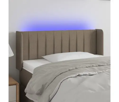 Gultas Galvgalis Ar Led, 83X16X78/88 Cm, Pelēkbrūns Audums Vidaxl