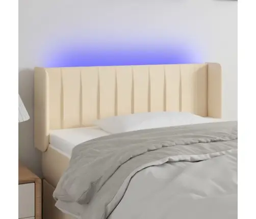 Galvūgalis Su Led, Kreminės Spalvos, 103X16X78/88cm Audinys