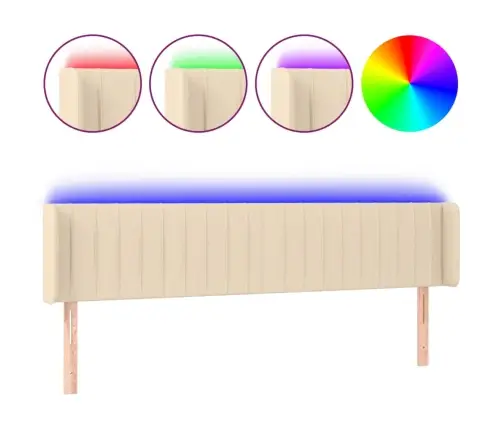 Led-Voodipeats, Kreemjas, 163X16X78/88 cm Kangas