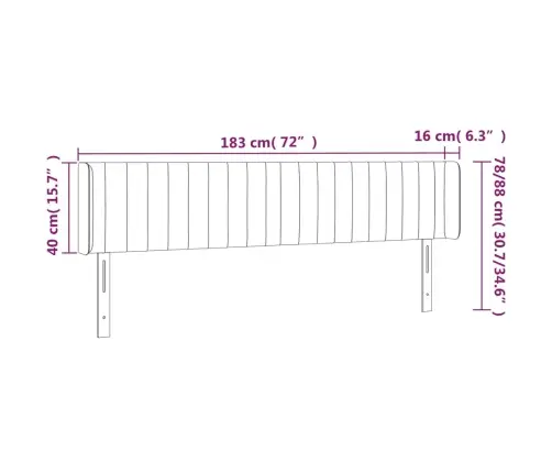 Gultas Galvgalis Ar Led, 183X16X78/88 Cm, Gaiši Pelēks Audums Vidaxl
