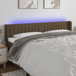 Gultas Galvgalis Ar Led, 203X16X78/88 Cm, Tumši Brūns Audums Vidaxl