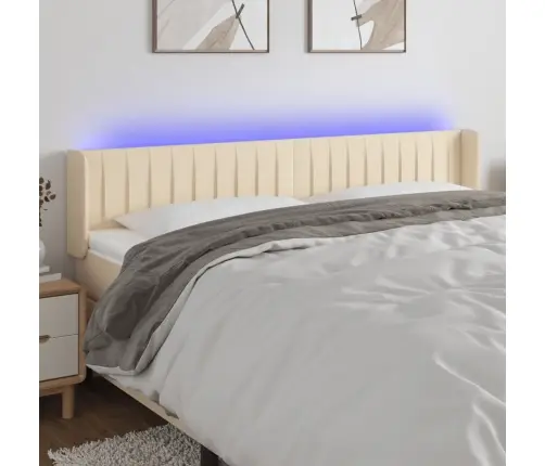 Galvūgalis Su Led, Kreminės Spalvos, 203X16X78/88cm Audinys