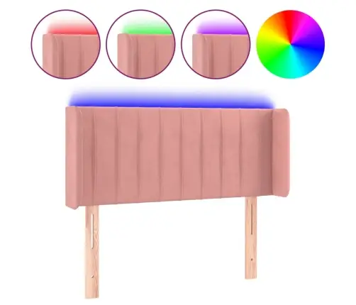 Led-Voodipeats, Roosa, 83X16X78/88 cm Samet