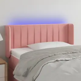 Gultas Galvgalis Ar Led, 93X16X78/88 Cm, Rozā Samts Vidaxl