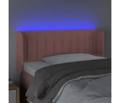 Gultas Galvgalis Ar Led, 103X16X78/88 Cm, Rozā Samts Vidaxl