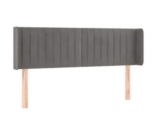 Galvūgalis Su Led, Šviesiai Pilkas, 147X16X78/88cm Aksomas