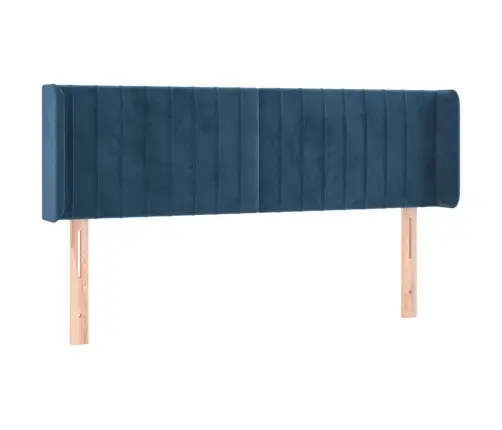 Galvūgalis Su Led, Tamsiai Mėlynas, 147X16X78/88cm Aksomas