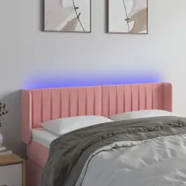 Led-Voodipeats, Roosa, 147X16X78/88 cm Samet