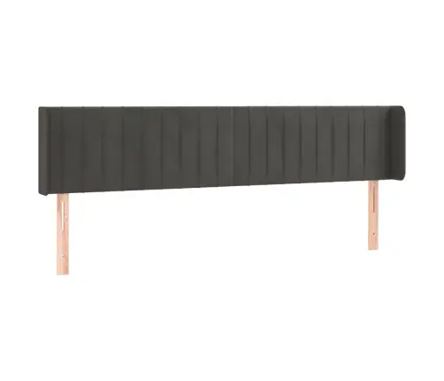 Galvūgalis Su Led, Tamsiai Pilkas, 203X16X78/88cm Aksomas Galvūgalis Su Led, Tamsiai Pilkas, 203X16X78/88cm Aksomas