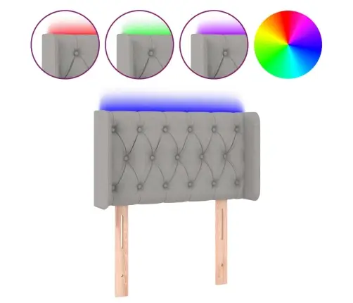 Galvūgalis Su Led, Šviesiai Pilkas, 83X16X78/88cm Audinys