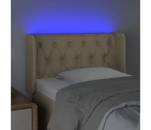 Galvūgalis Su Led, Kreminės Spalvos, 83X16X78/88cm Audinys Galvūgalis Su Led, Kreminės Spalvos, 83X16X78/88cm Audinys