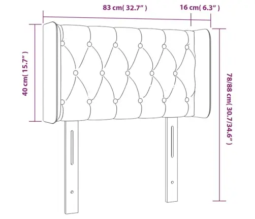 Galvūgalis Su Led, Kreminės Spalvos, 83X16X78/88cm Audinys Galvūgalis Su Led, Kreminės Spalvos, 83X16X78/88cm Audinys