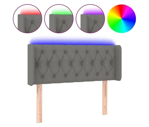 Gultas Galvgalis Ar Led, 93X16X78/88 Cm, Tumši Pelēks Audums Vidaxl Gultas Galvgalis Ar Led, 93X16X78/88 Cm, Tumši Pelēks Audums Vidaxl