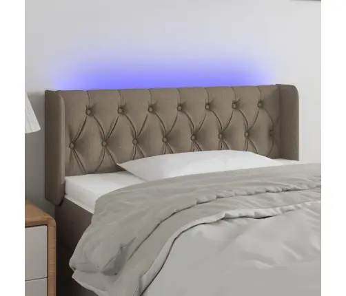 Gultas Galvgalis Ar Led, 93X16X78/88 Cm, Pelēkbrūns Audums Vidaxl