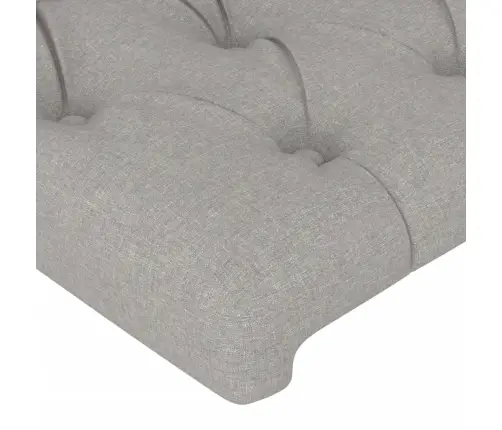 Gultas Galvgalis Ar Led, 103X16X78/88 Cm, Gaiši Pelēks Audums Vidaxl