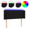 Gultas Galvgalis Ar Led, 103X16X78/88 Cm, Melns Audums Vidaxl