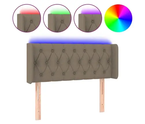 Gultas Galvgalis Ar Led, 103X16X78/88 Cm, Pelēkbrūns Audums Vidaxl Gultas Galvgalis Ar Led, 103X16X78/88 Cm, Pelēkbrūns Audums Vidaxl