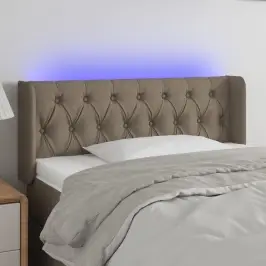 Gultas Galvgalis Ar Led, 103X16X78/88 Cm, Pelēkbrūns Audums Vidaxl