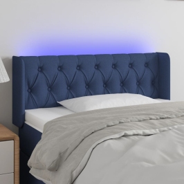 Gultas Galvgalis Ar Led, 103X16X78/88 Cm, Zils Audums Vidaxl