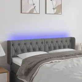 Gultas Galvgalis Ar Led, 147X16X78/88 Cm, Tumši Pelēks Audums Vidaxl