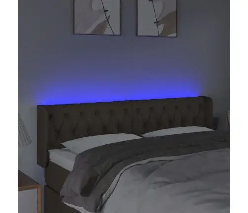 Gultas Galvgalis Ar Led, 163X16X78/88 Cm, Pelēkbrūns Audums Vidaxl