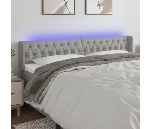 Galvūgalis Su Led, Šviesiai Pilkas, 183X16X78/88cm Audinys