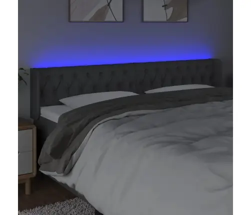 Gultas Galvgalis Ar Led, 183X16X78/88 Cm, Tumši Pelēks Audums Vidaxl Gultas Galvgalis Ar Led, 183X16X78/88 Cm, Tumši Pelēks Audums Vidaxl