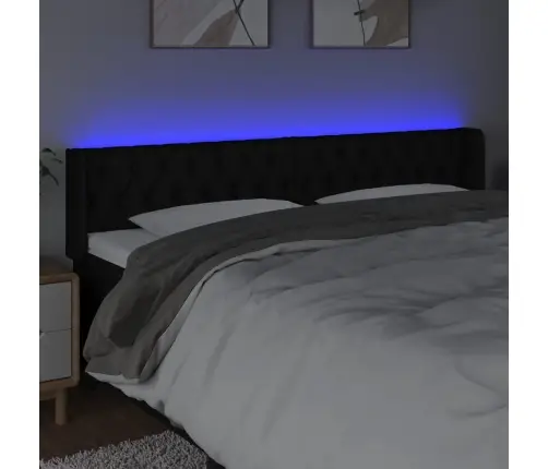 Galvūgalis Su Led, Juodos Spalvos, 203X16X78/88cm Audinys