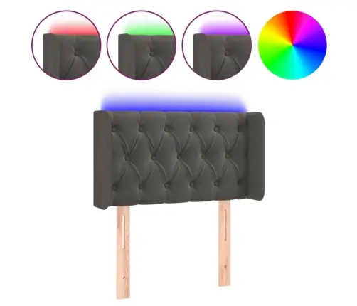 Led-Voodipeats, Tumehall, 83X16X78/88 cm Samet