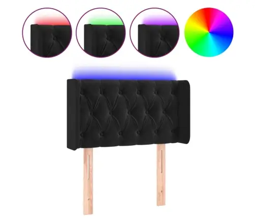 Led-Voodipeats, Must, 83X16X78/88 cm Samet