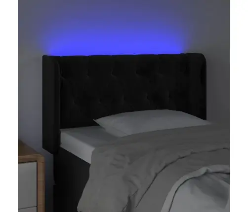 Led-Voodipeats, Must, 83X16X78/88 cm Samet
