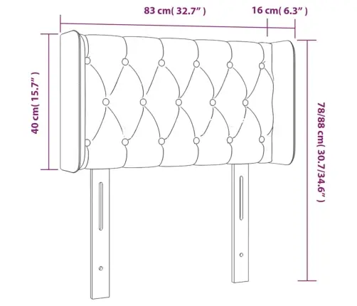 Led-Voodipeats, Must, 83X16X78/88 cm Samet