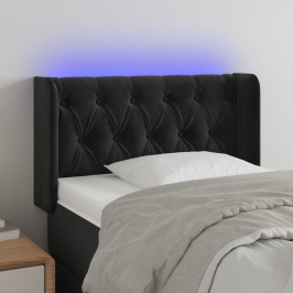 Led-Voodipeats, Must, 83X16X78/88 cm Samet