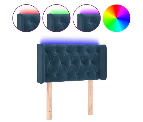 Gultas Galvgalis Ar Led, 83X16X78/88 Cm, Tumši Zils Samts Vidaxl Gultas Galvgalis Ar Led, 83X16X78/88 Cm, Tumši Zils Samts Vidaxl