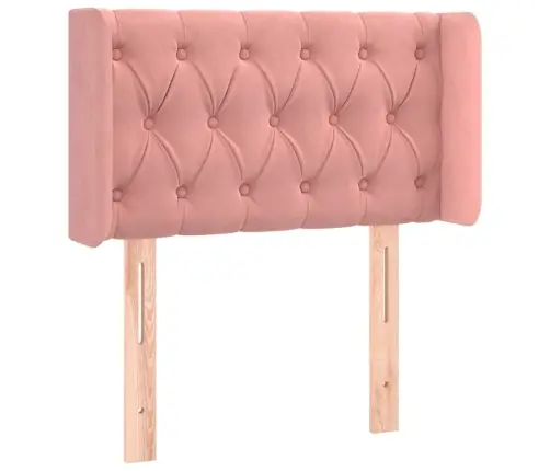 Galvūgalis Su Led, Rožinės Spalvos, 83X16X78/88cm Aksomas