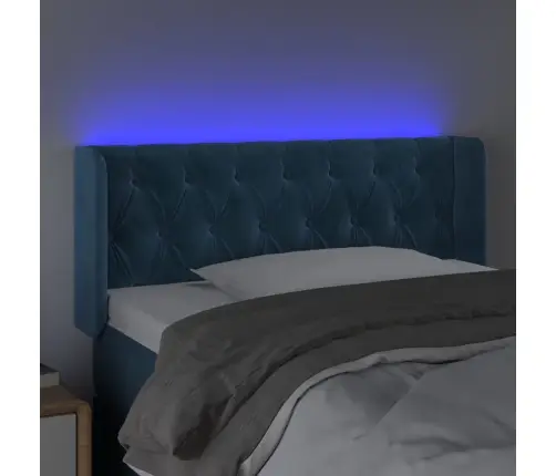 Gultas Galvgalis Ar Led, 93X16X78/88 Cm, Tumši Zils Samts Vidaxl