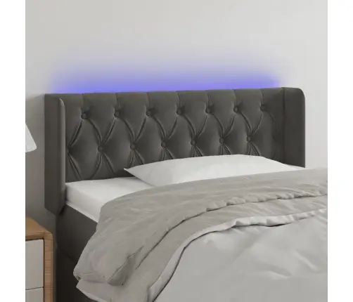 Gultas Galvgalis Ar Led, 103X16X78/88 Cm, Tumši Pelēks Samts Vidaxl