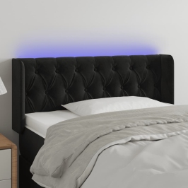 Gultas Galvgalis Ar Led, 103X16X78/88 Cm, Melns Samts Vidaxl
