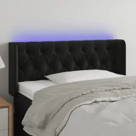 Galvūgalis Su Led, Juodos Spalvos, 103X16X78/88cm Aksomas