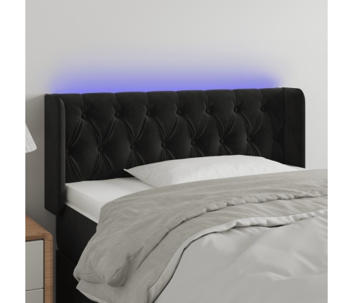 Gultas Galvgalis Ar Led, 103X16X78/88 Cm, Melns Samts Vidaxl
