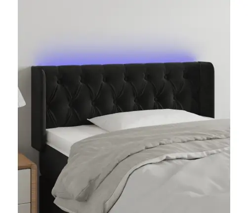Galvūgalis Su Led, Juodos Spalvos, 103X16X78/88cm Aksomas