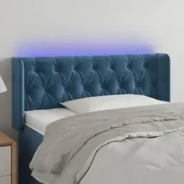 Gultas Galvgalis Ar Led, 103X16X78/88 Cm, Tumši Zils Samts Vidaxl