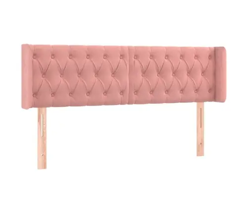 Galvūgalis Su Led, Rožinės Spalvos, 163X16X78/88 cm Aksomas