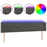Gultas Galvgalis Ar Led, 183X16X78/88 Cm, Tumši Pelēks Samts Vidaxl