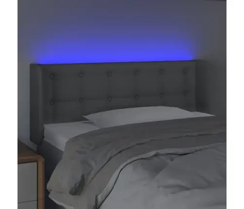 Gultas Galvgalis Ar Led, 83X16X78/88 Cm, Gaiši Pelēks Audums Vidaxl