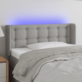 Gultas Galvgalis Ar Led, 83X16X78/88 Cm, Gaiši Pelēks Audums Vidaxl